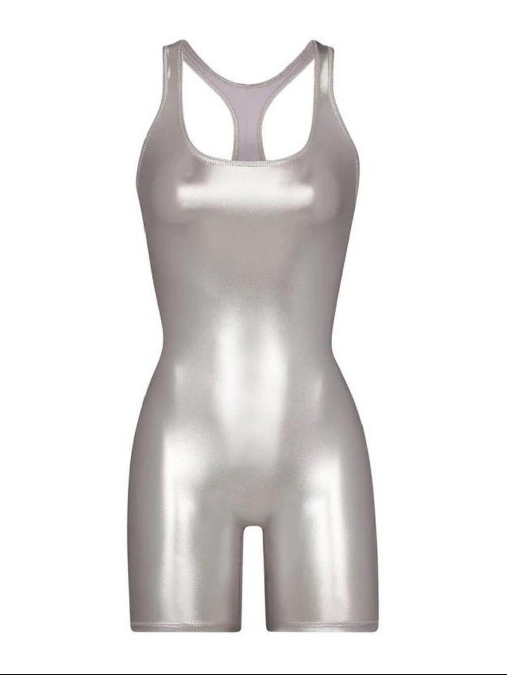Skims Metallic Cycle Suit Metallic